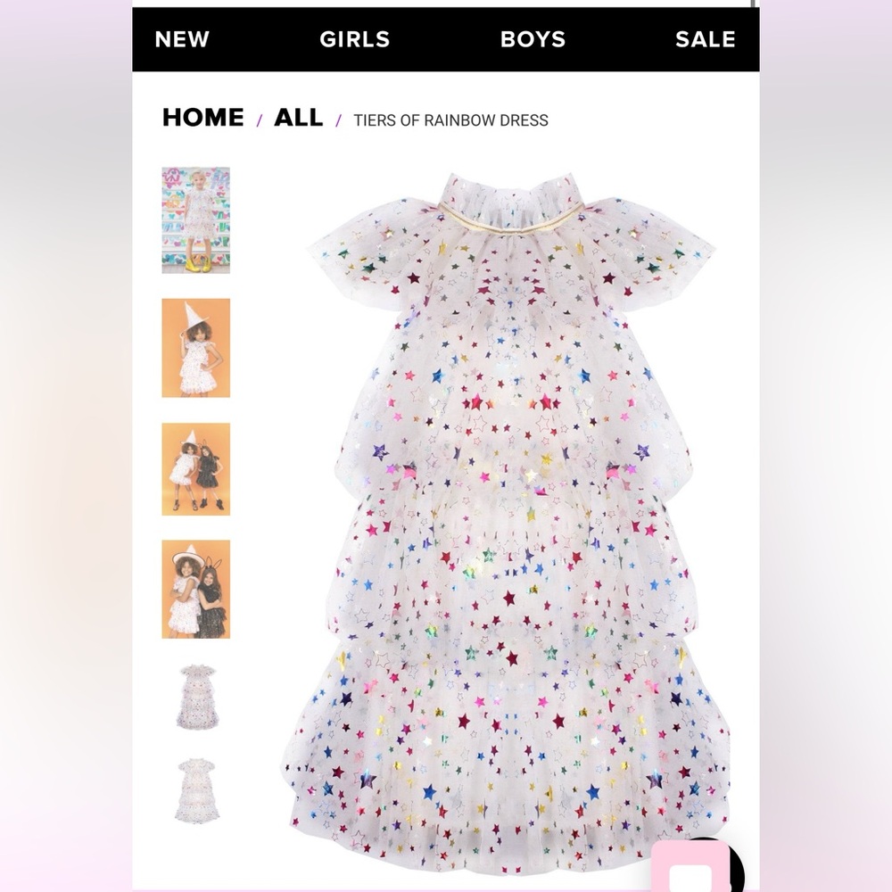COPY - Brand New With Tags NWT Lola + The Boys Tiers of Rainbow Dress 
Lola & t…